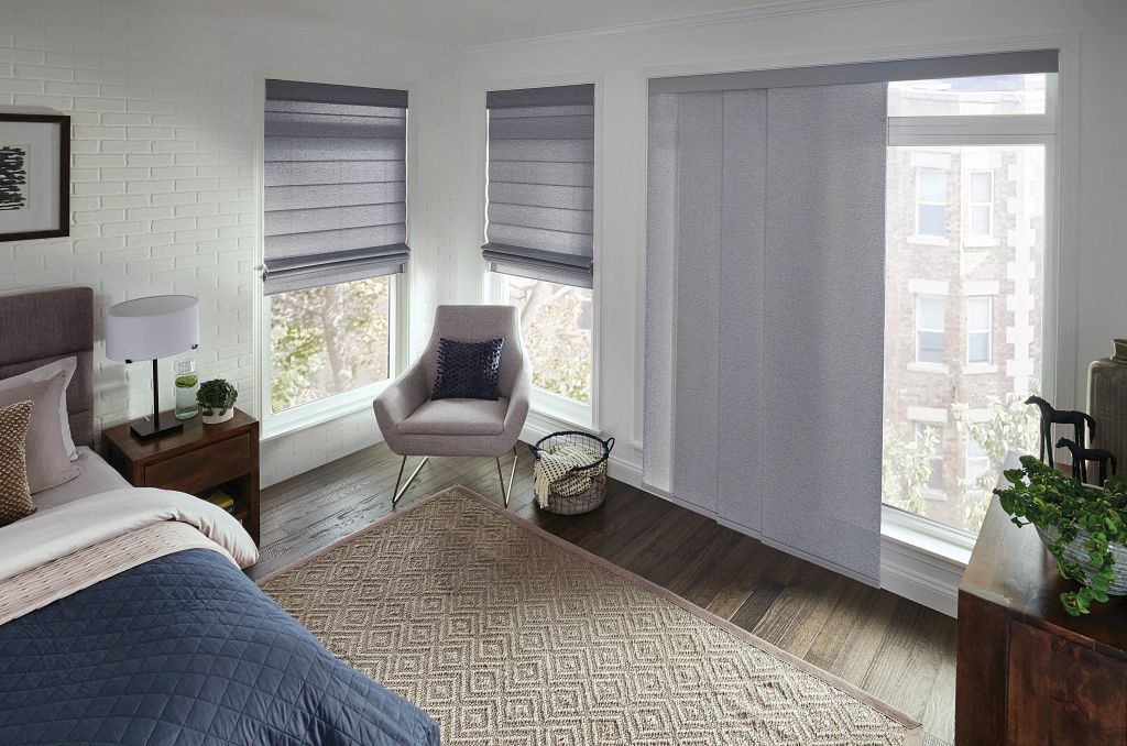 Urban Bedroom with Roman Shades
